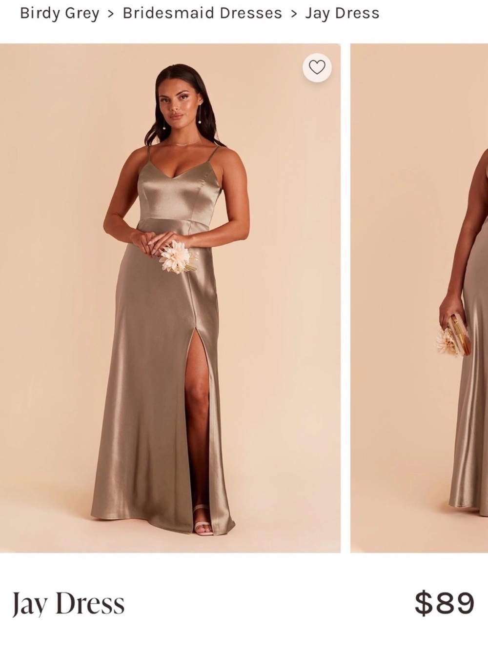 Birdy Grey Jay Dress - mocha Satin Evening Gown